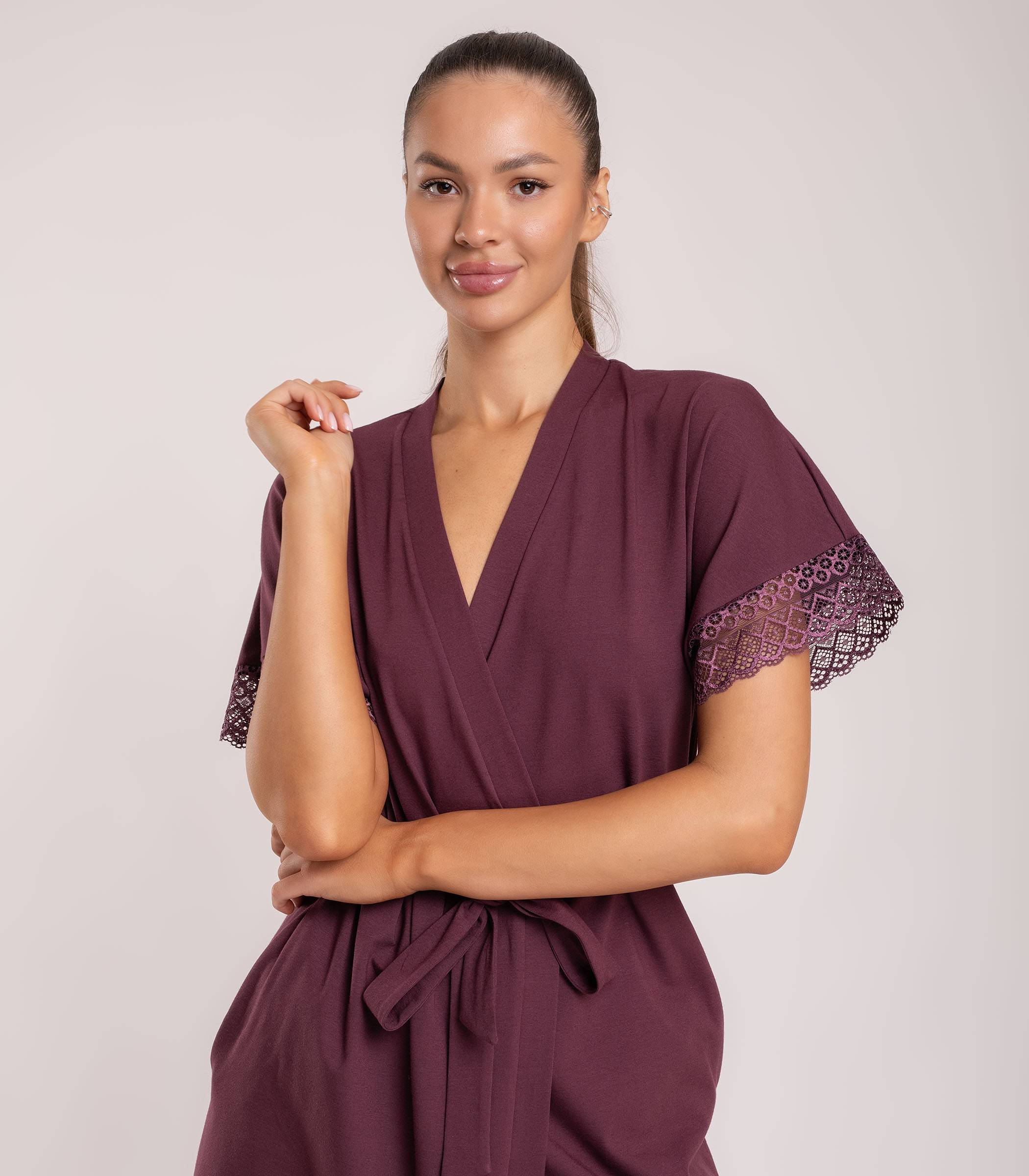 Serge Халат женский 2238/12, Цвет - Винный Serge Халат женский 2238/12, Цвет - Винный