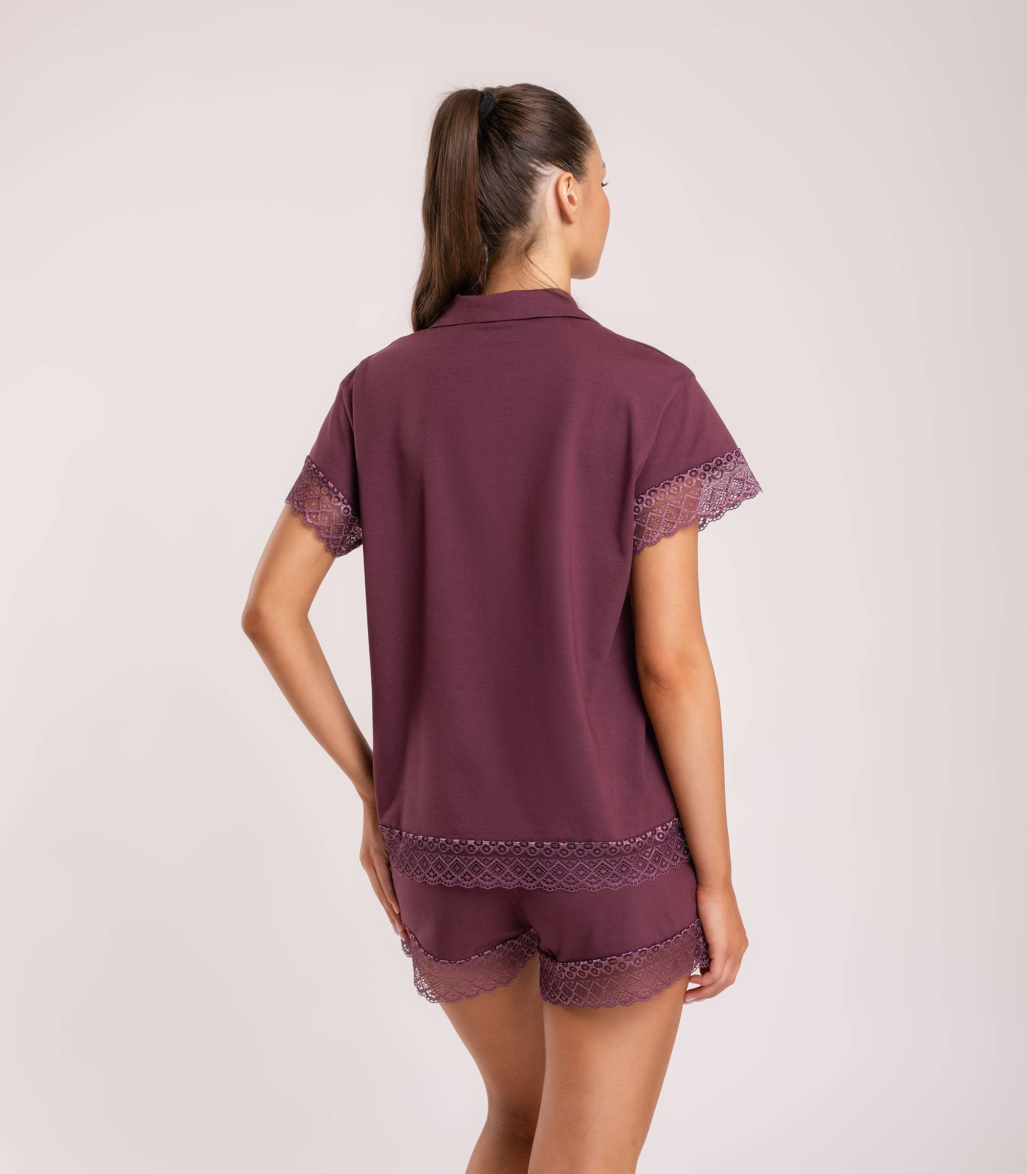 Serge Пижама женская (блуза, шорты) 5404/31, Цвет - Винный Serge Пижама женская (блуза, шорты) 5404/31, Цвет - Винный