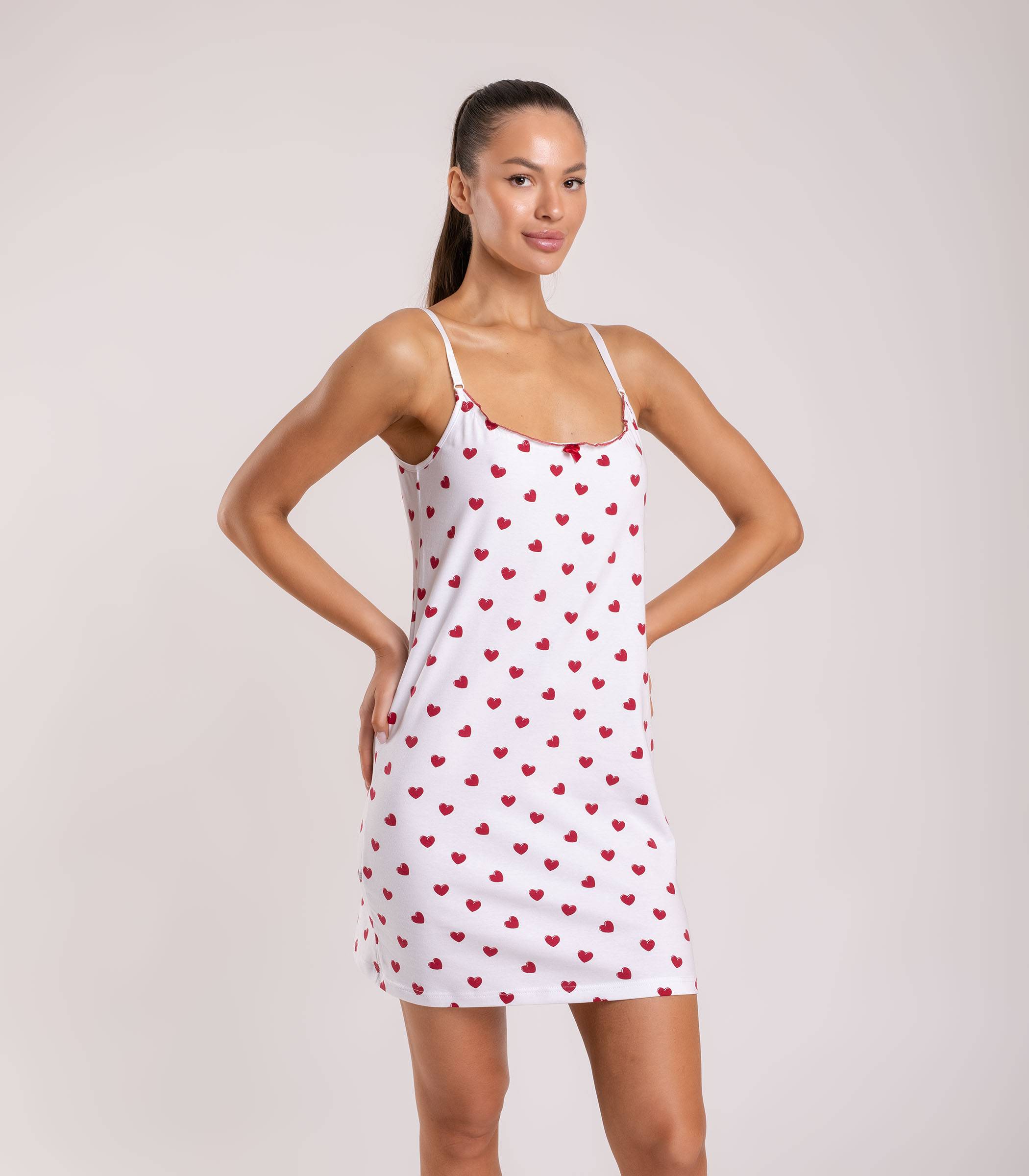 Serge Сорочка ночная женская 8004/38, Цвет - Белый, Красный