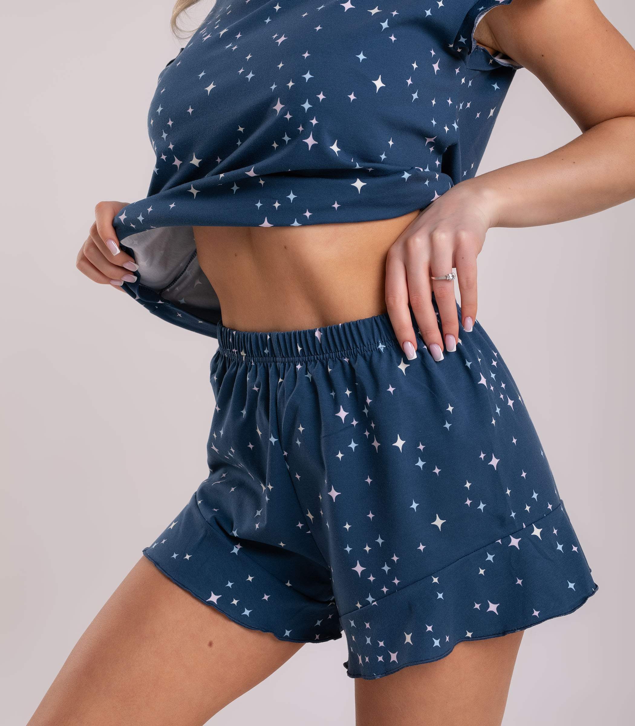 Serge Пижама женская (Футболка, шорты) 5096/25, Цвет - Синий