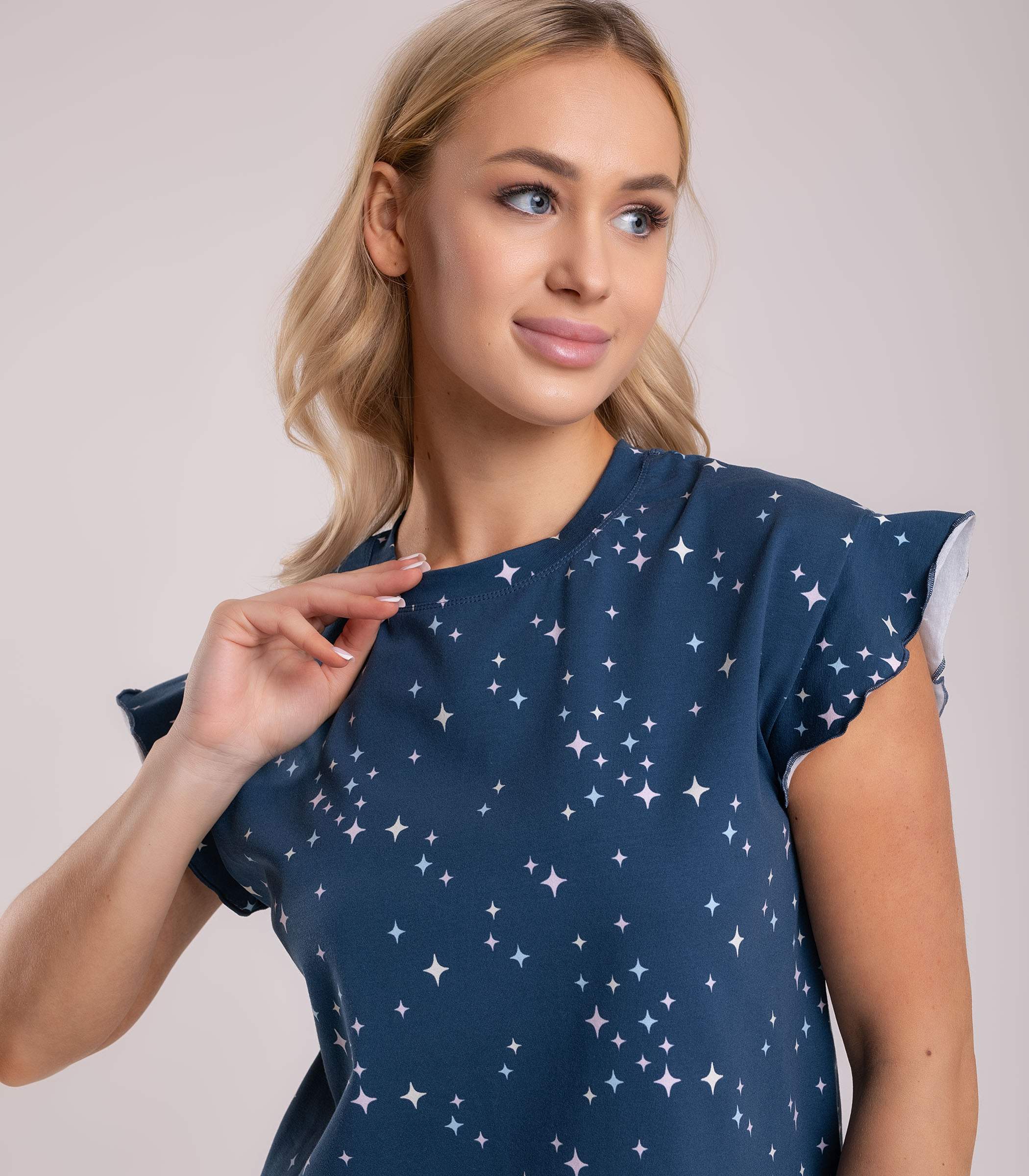 Serge Пижама женская (Футболка, шорты) 5096/25, Цвет - Синий