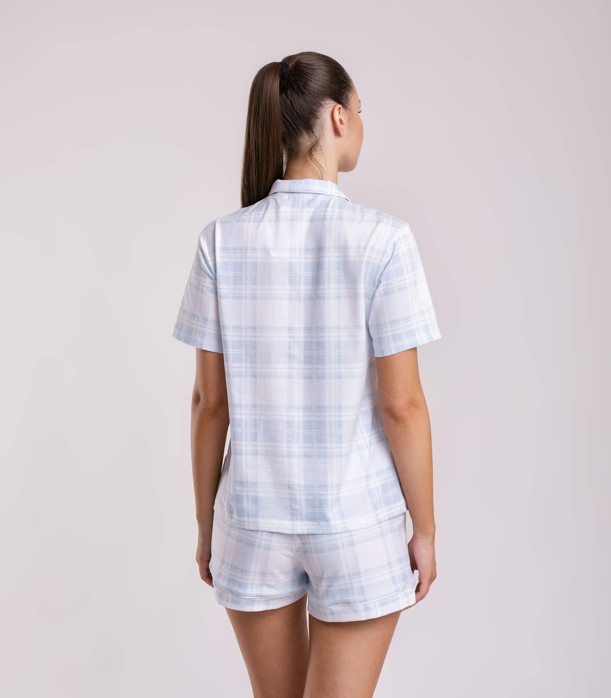 Serge Пижама женская (блуза, шорты) 5404/29, Цвет - Белый, Голубой