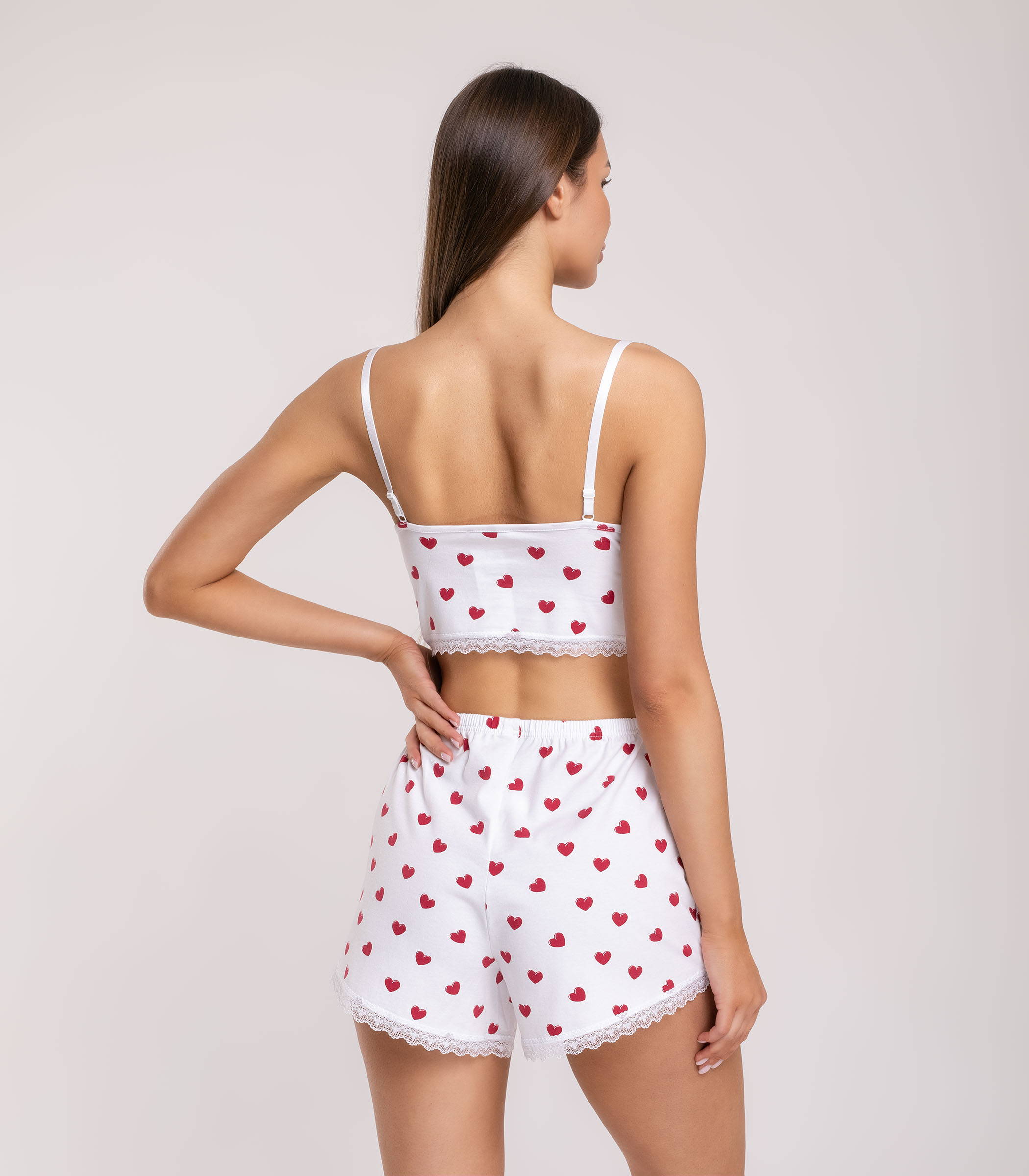 Serge Пижама женская (майка, шорты) 5639/25, Цвет - Белый, Красный Serge Пижама женская (майка, шорты) 5639/25, Цвет - Белый, Красный