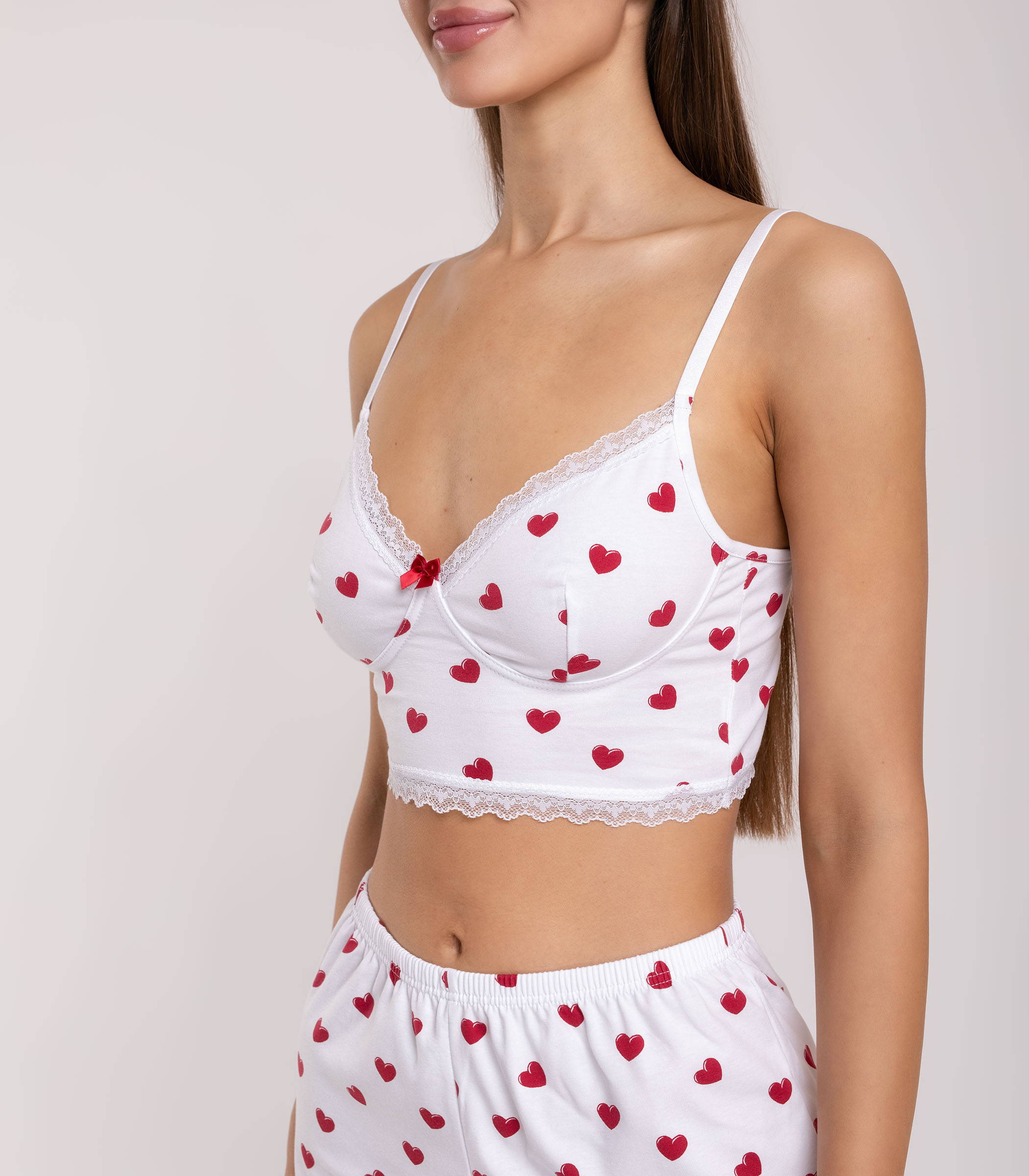 Serge Пижама женская (майка, шорты) 5639/25, Цвет - Белый, Красный Serge Пижама женская (майка, шорты) 5639/25, Цвет - Белый, Красный