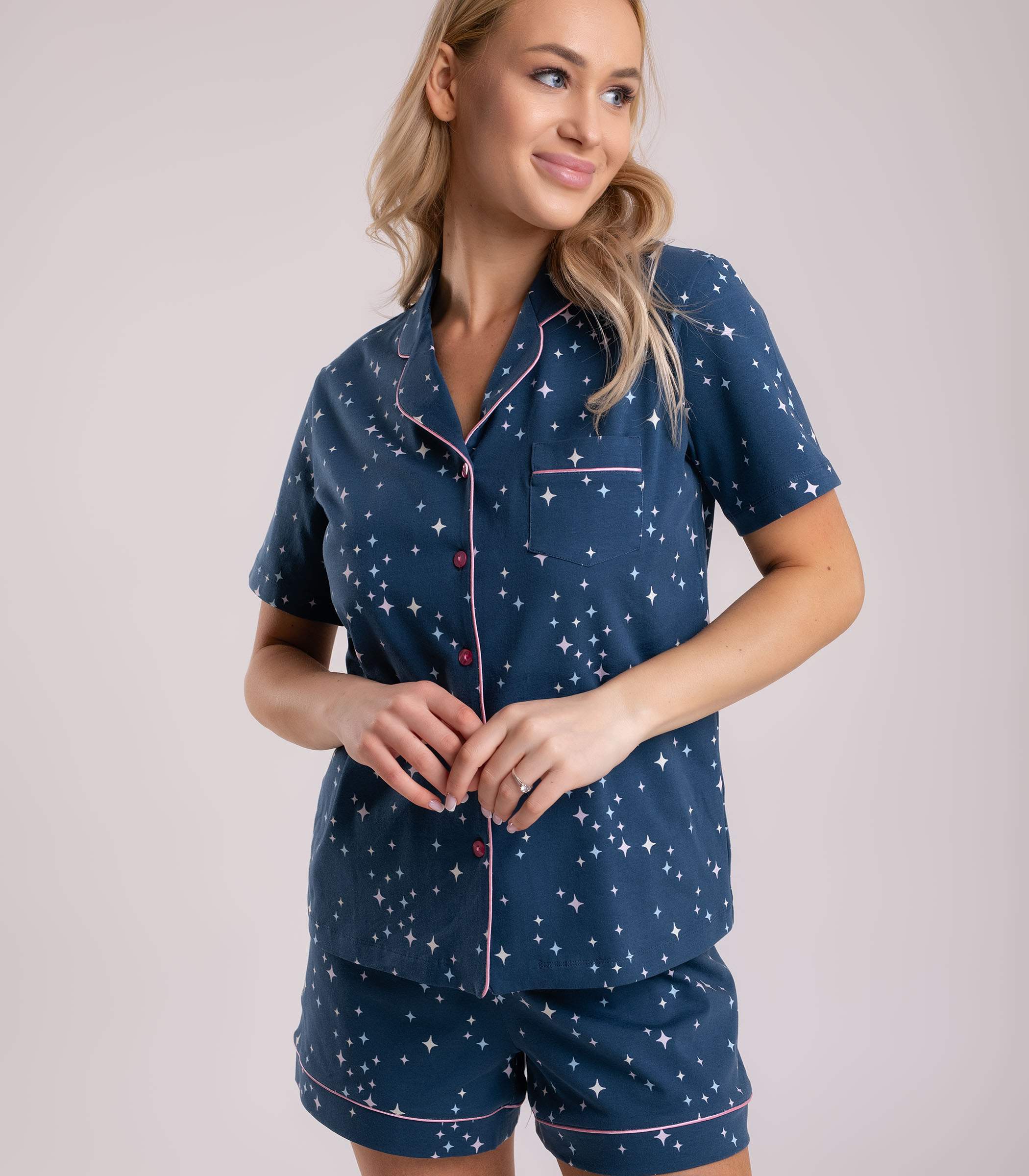 Serge Комплект для дома  женский (жакет , шорты) 6728/5, Цвет - Синий