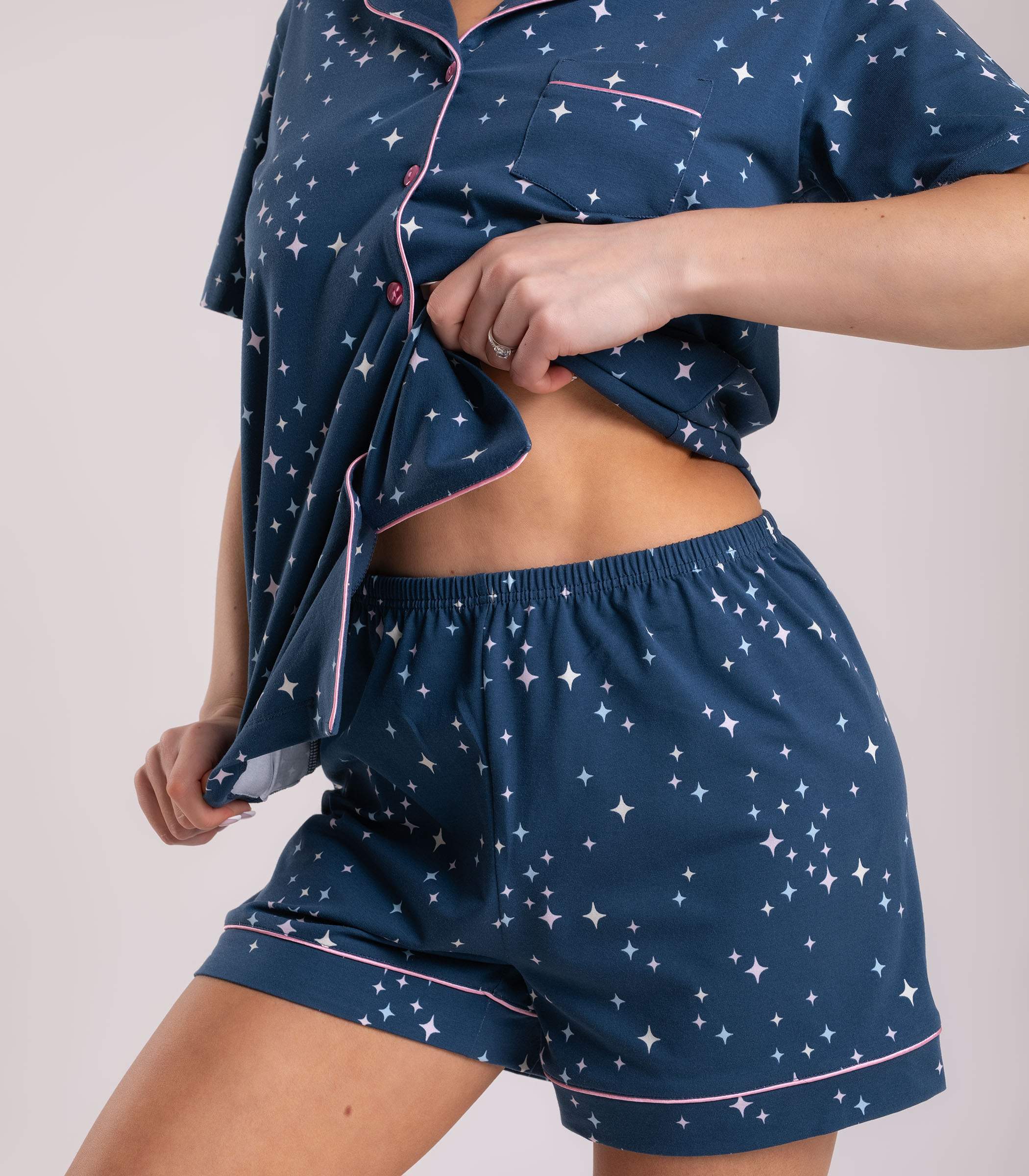 Serge Комплект для дома  женский (жакет , шорты) 6728/5, Цвет - Синий