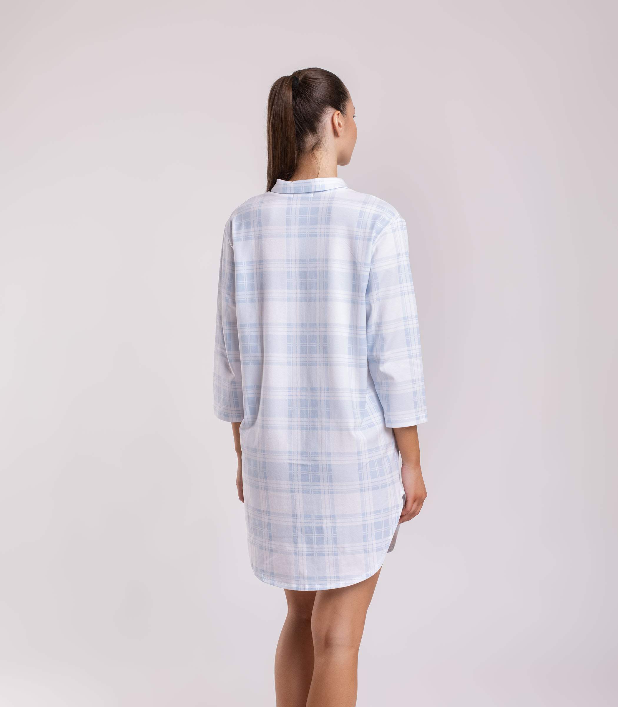 Serge Платье для дома женское 6880/18, Цвет - Белый, Голубой