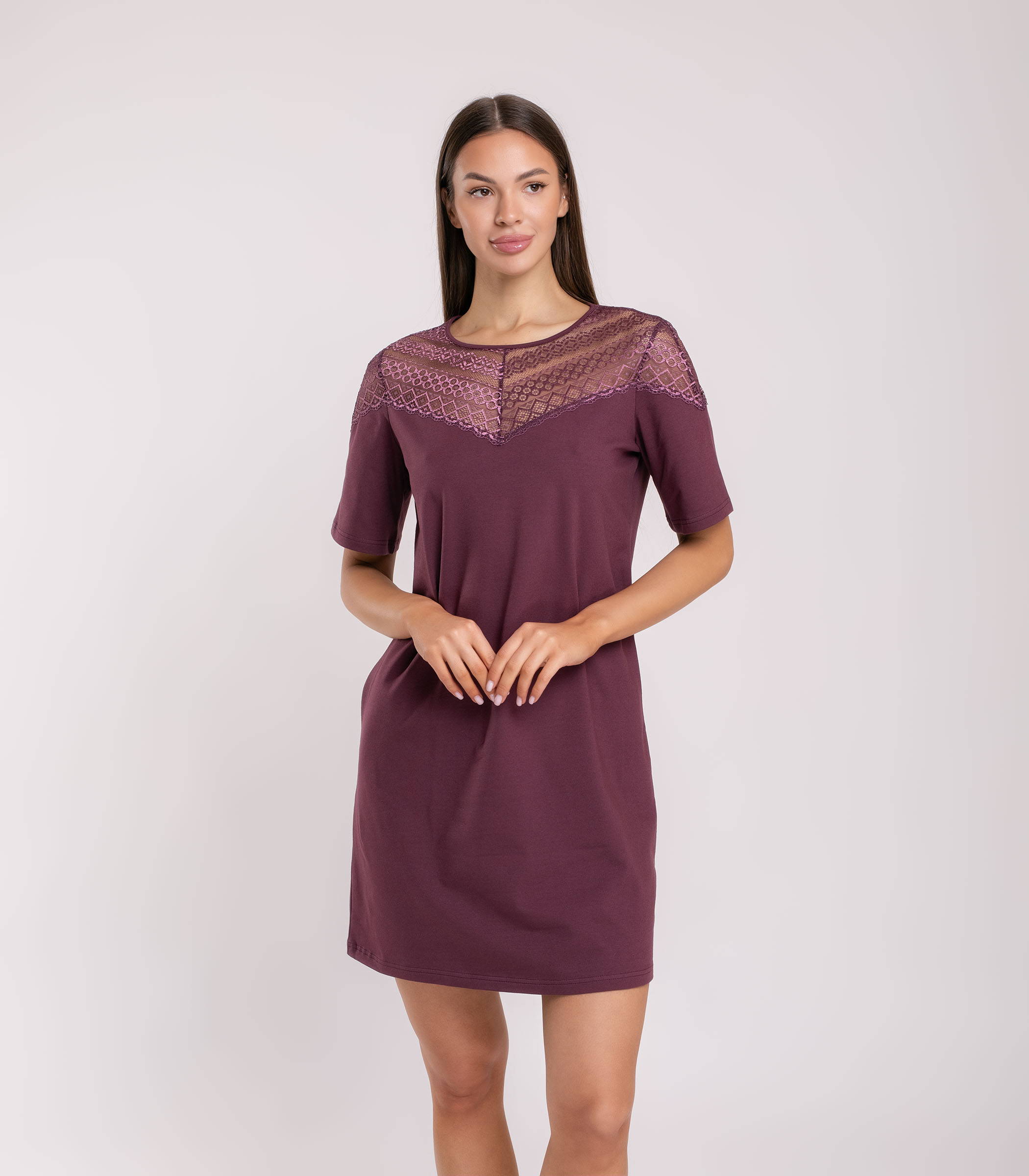 Serge Сорочка ночная женская 8149/19, Цвет - Винный