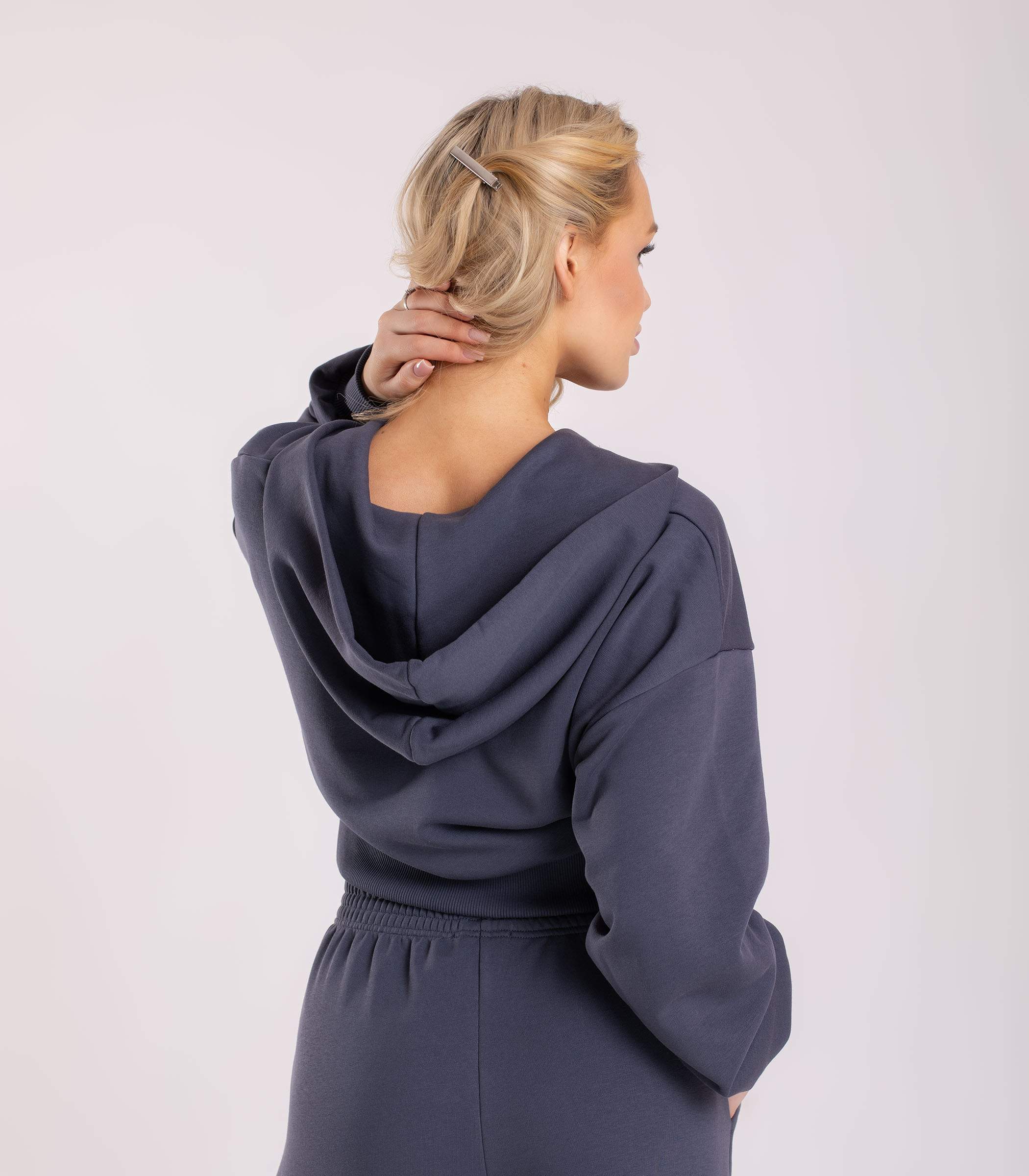 Serge Куртка женская укороченная 7940/7, Цвет - Темно-синий, Темно-серый