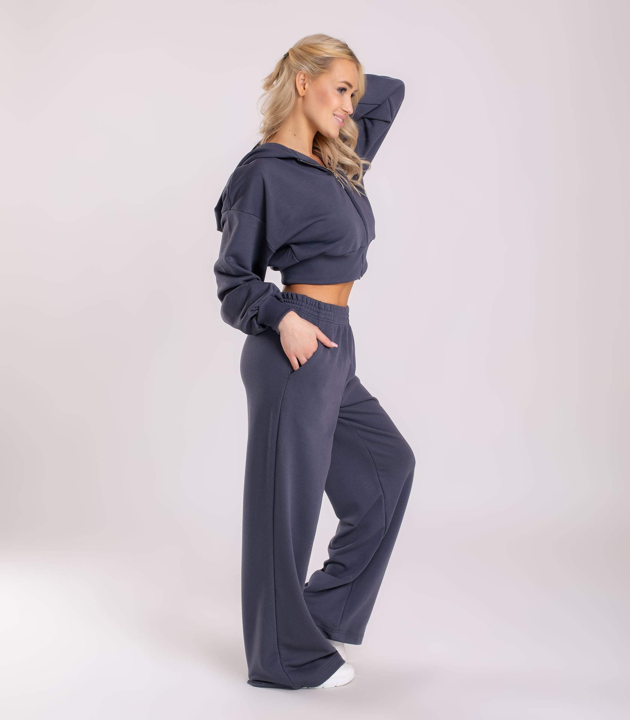 Serge Куртка женская укороченная 7940/7, Цвет - Темно-синий, Темно-серый