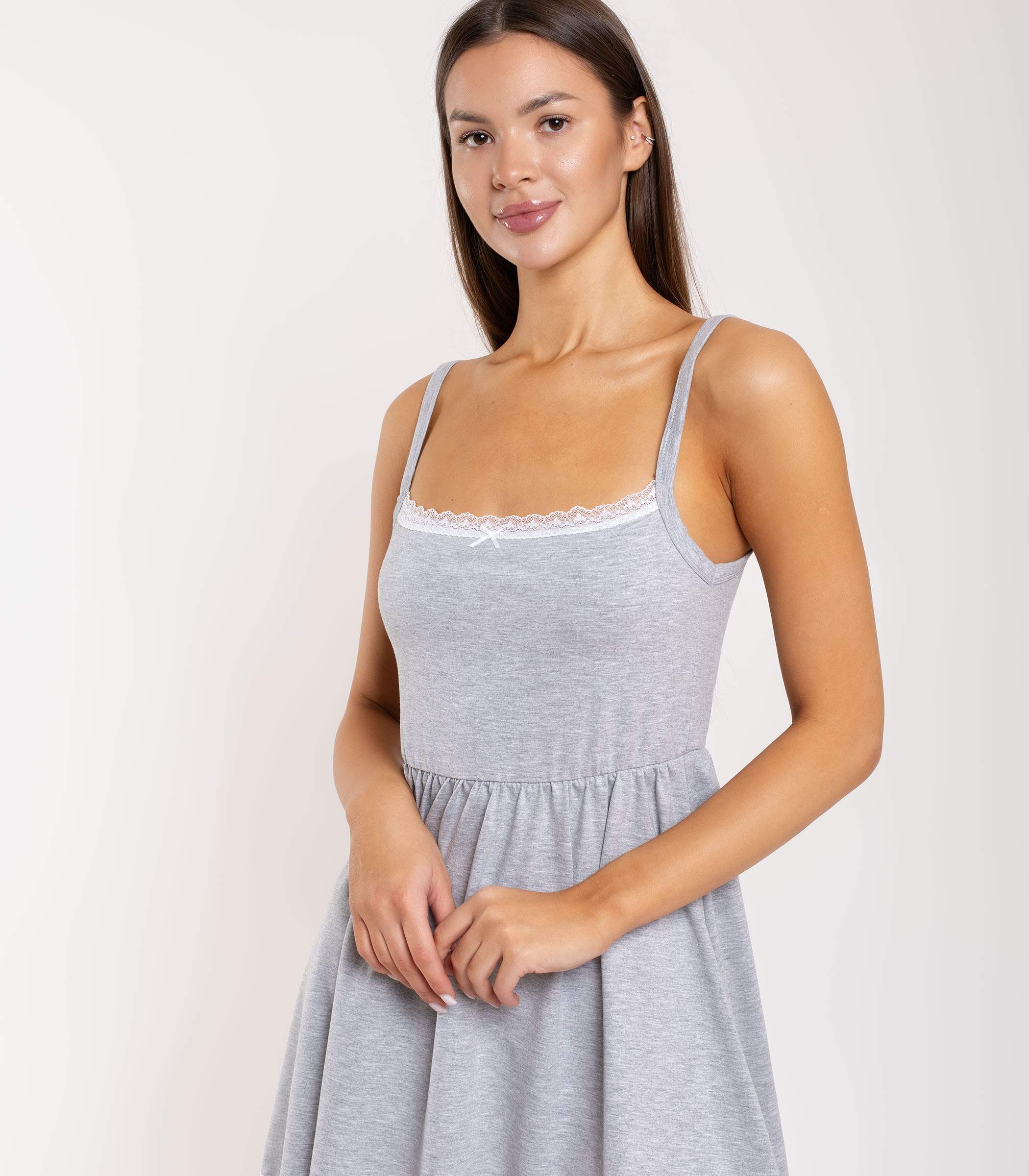 Serge Сорочка ночная женская 8031/33, Цвет - Серый меланж Serge Сорочка ночная женская 8031/33, Цвет - Серый меланж